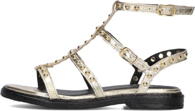 Blasz Gouden Leren Sandalen Stijlvol Model
