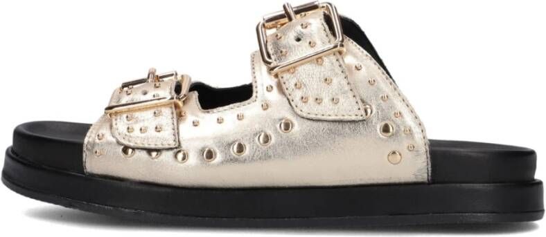 Blasz Gouden Studs Leren Slippers