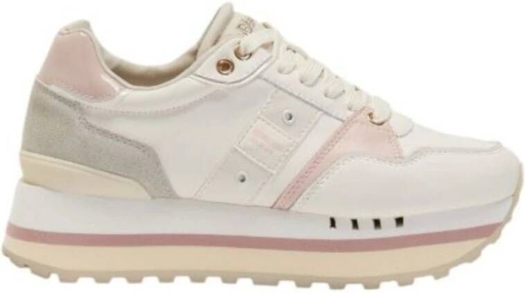Blauer Beige Low Top Sneakers Nude