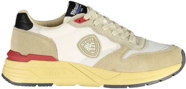 Blauer Beige Polyester Heren Sneaker