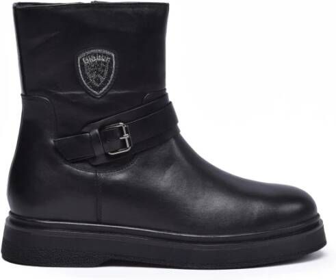 Blauer Biker Leren Enkellaars
