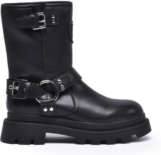 Blauer Biker Enkelboot