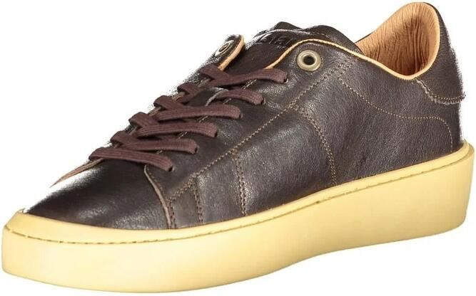 Blauer Bruin Leren Heren Sneaker