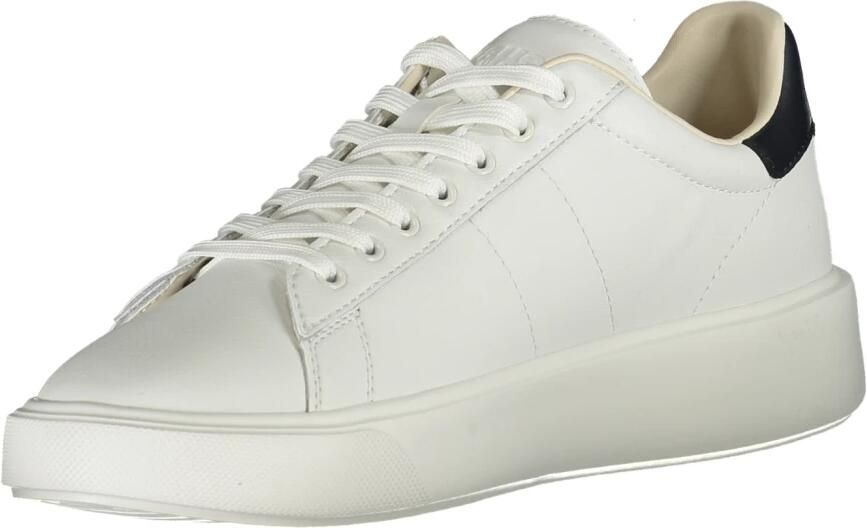 Blauer Witte Leren Sportsneaker met Bruine Accenten - Foto 4