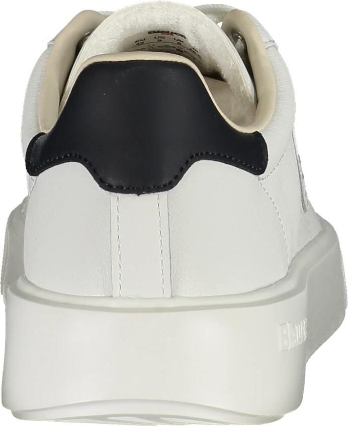 Blauer Witte Leren Sportsneaker met Bruine Accenten - Foto 2