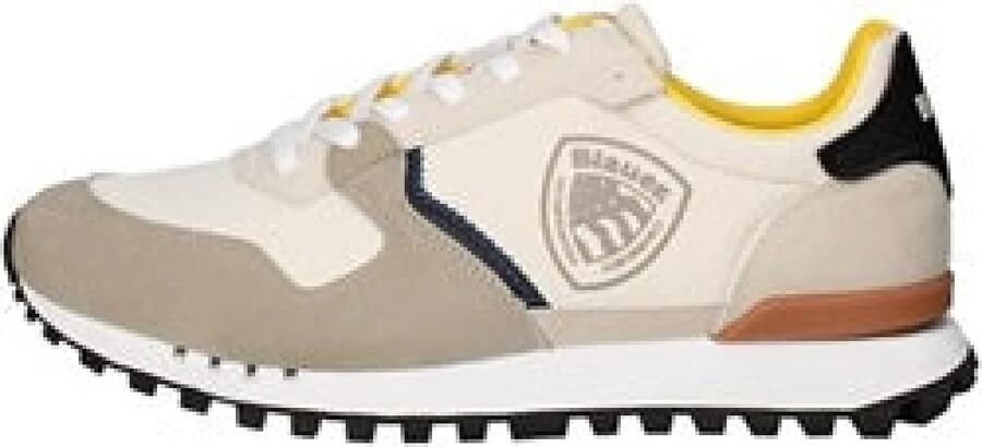 Blauer Heren Lage Sneakers van Synthetisch Leer Multicolor