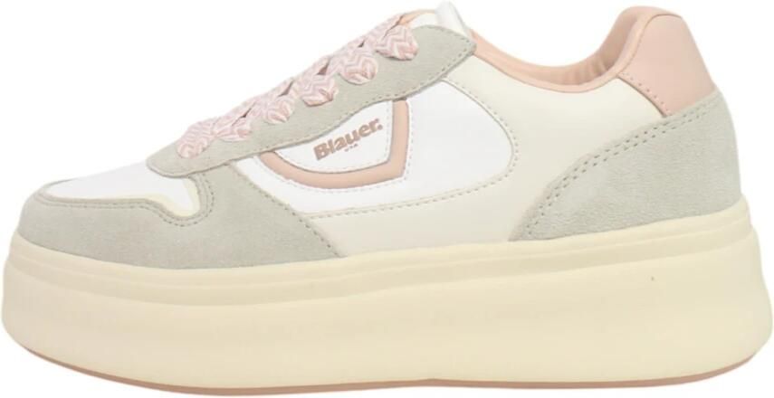 Blauer Eco-leer hoge zool sneakers - Foto 2