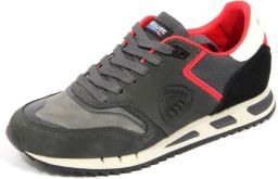 Blauer Grijze Leren Stoffen Schoenen