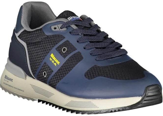 Blauer Blauwe herenschoenen van stof en imitatieleer Blauw Heren - Foto 3