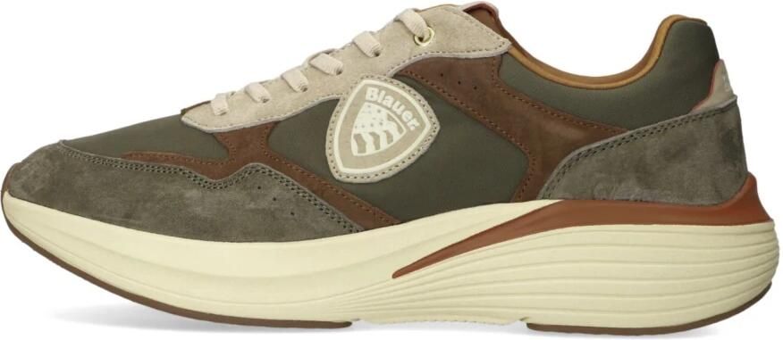 BLAUER Lage Sneakers Heren Lander02 Maat: 45 Materiaal: Textiel Kleur: Groen