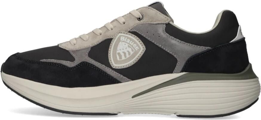 BLAUER Lage Sneakers Heren Lander02 Textiel Zwart