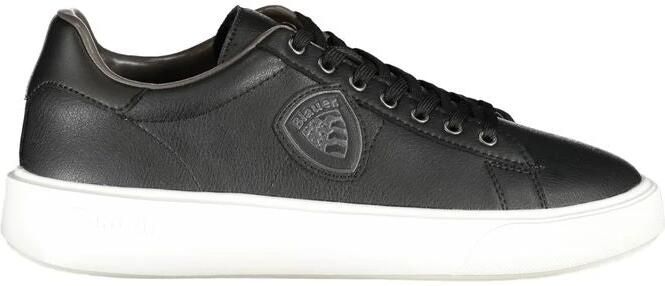 Blauer Zwarte Leren Heren Sneaker