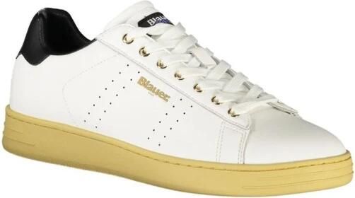 Blauer Leren Low-Top Sneakers