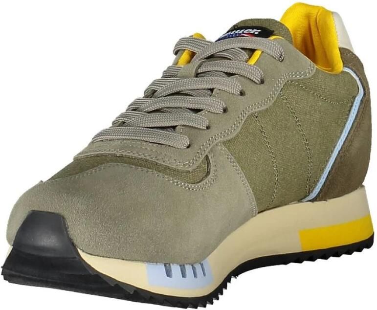 Blauer Heren Sneakers van Leer en Stof met Vetersluiting Grijs Heren - Foto 3