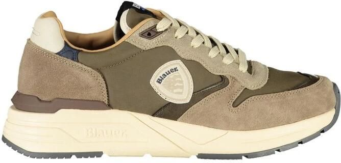 Blauer Contrastmateriaal Sneakers Bruin Beige - Foto 4