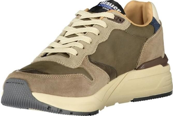 Blauer Contrastmateriaal Sneakers Bruin Beige - Foto 3