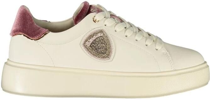 Blauer Witte leren sneaker - Foto 2