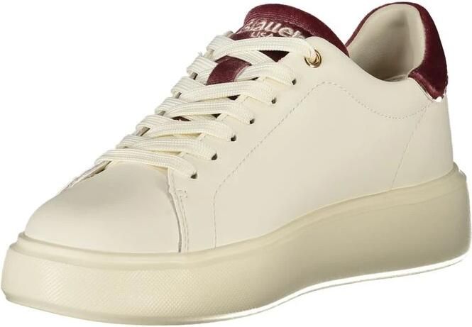 Blauer Witte leren sneaker
