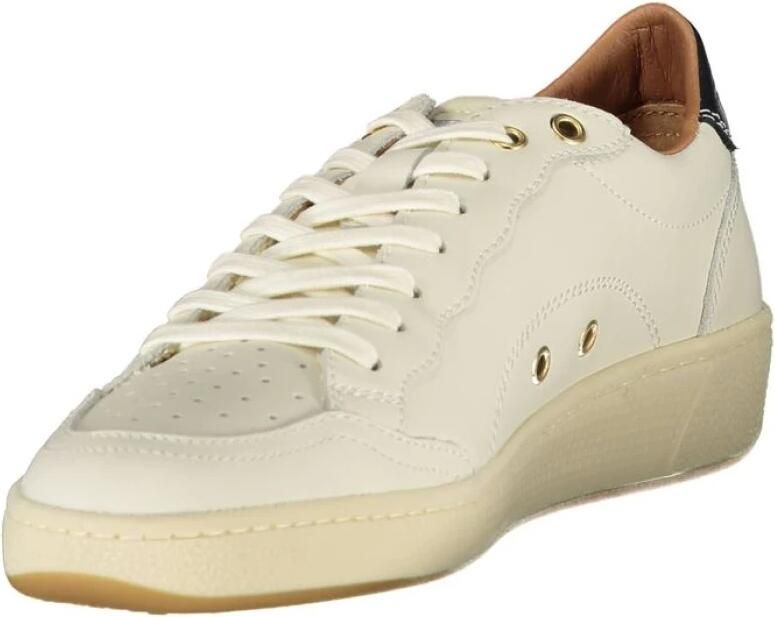 Blauer Witte Leren Dames Sneaker
