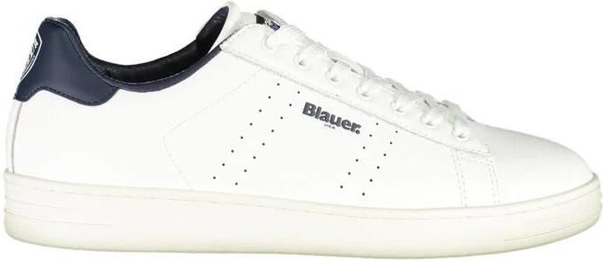 Blauer Witte leren heren sneaker