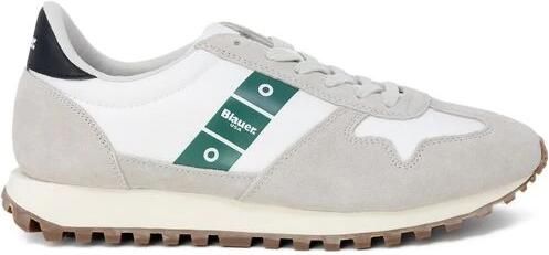 Blauer Grijze Leren Athletic Sneakers