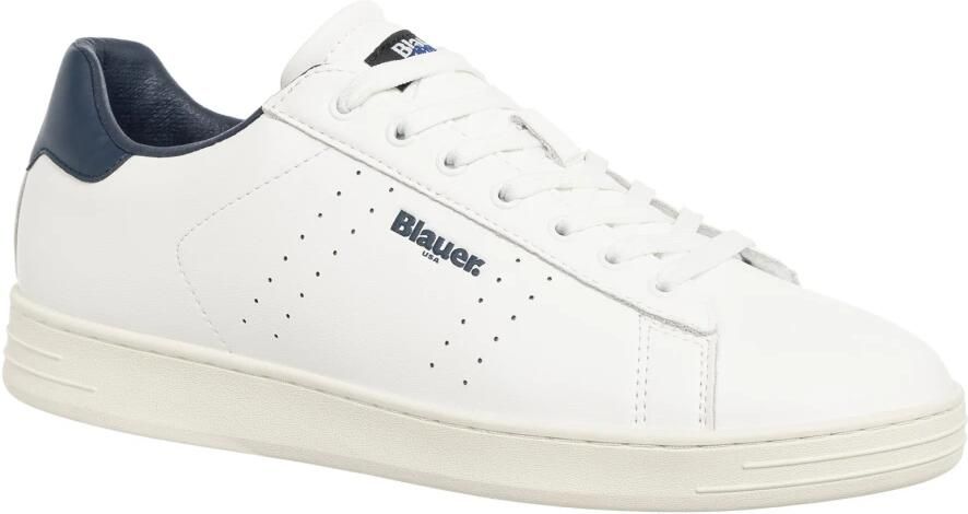 Blauer Leren Vetersluiting Heren Sneakers
