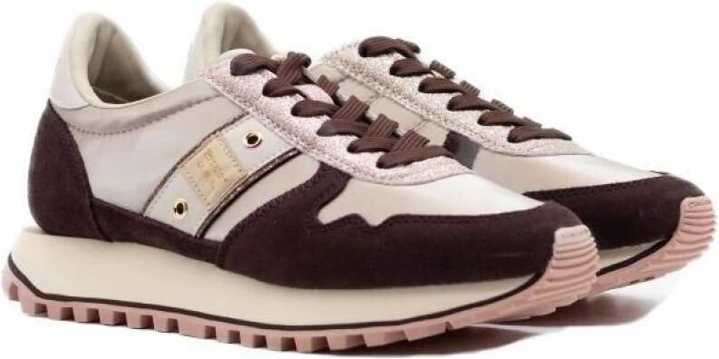 BLAUER Lage Sneakers Dames Millen03 Maat: 36 Materiaal: Leer Kleur: Taupe - Foto 2