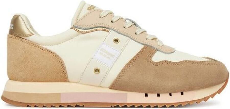 Blauer Nylon Suède Sneaker