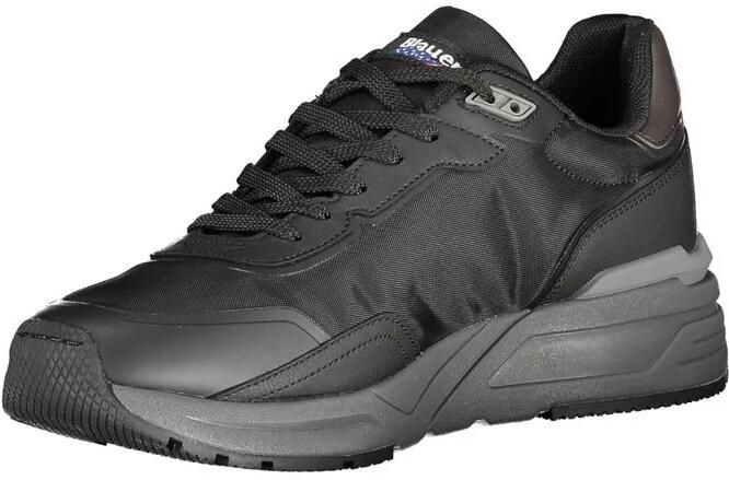 Blauer Zwarte Polyester Sneaker met Contrastdetails - Foto 2