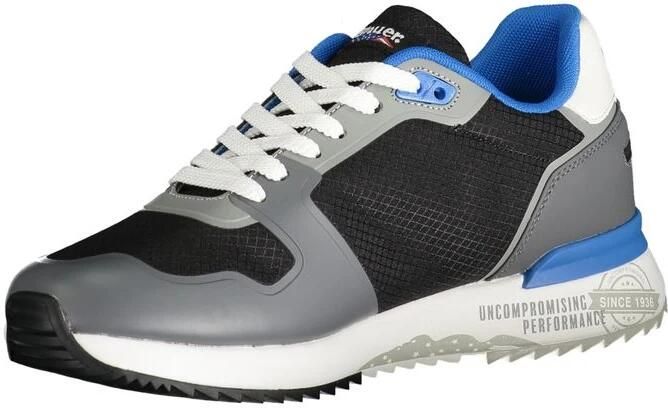 Blauer Grijze Polyester Sneaker met Veters Contrastdetails Print Logo Multicolor Heren - Foto 2