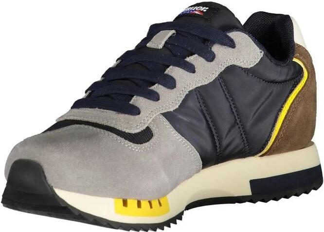 Blauer Grijze Polyester Sneaker met Contrastdetails