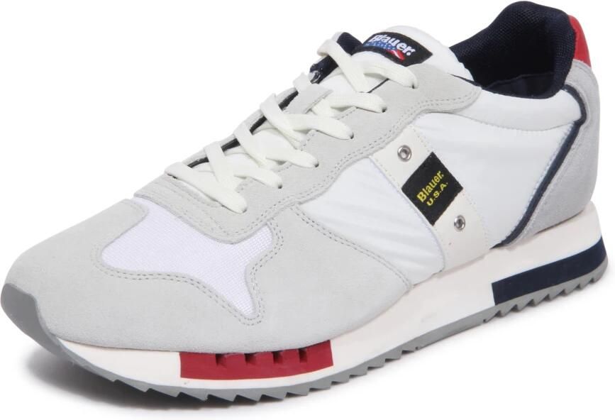 Blauer Stijlvolle Su?de en Stoffen Sneakers Wit Heren - Foto 3