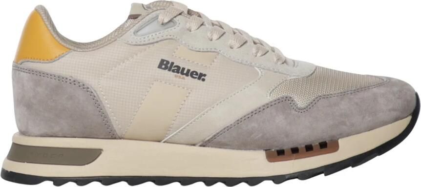 Blauer.USA Sneakers laag bruin pasteelgeel oranje zwart