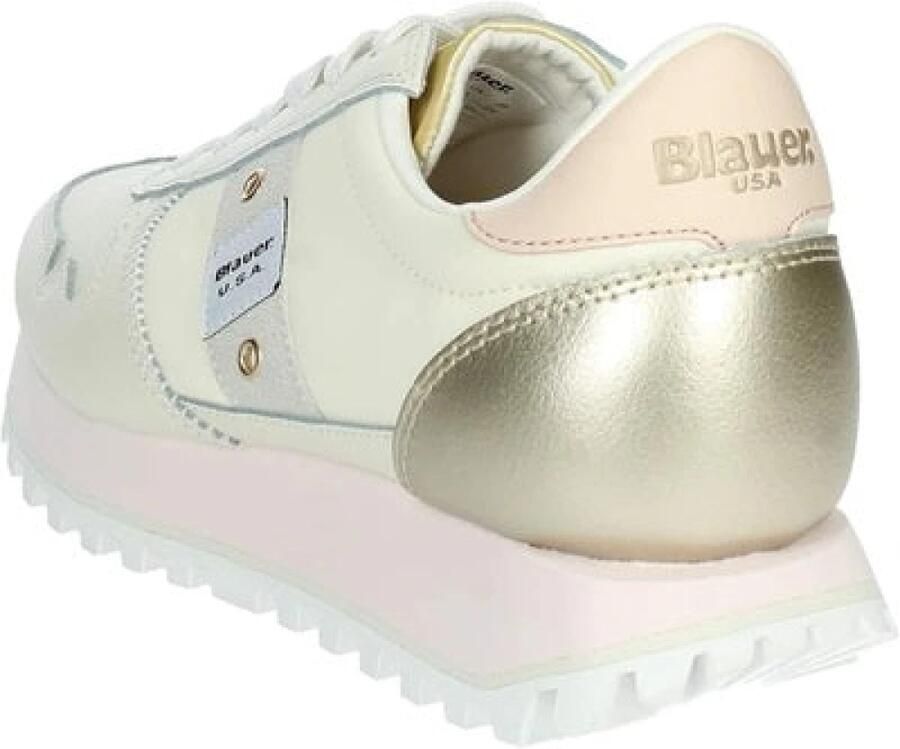 Blauer Sportieve Beige Vetersneakers met Contrastdetails Beige Dames - Foto 2