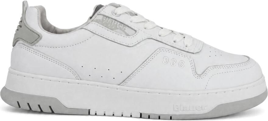Blauer Witte Leren Sneakers Model S3Harper07 Lea White Heren