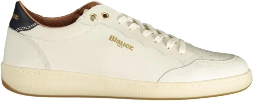 Blauer Witte Polyester Sneaker met Contrastdetails - Foto 3