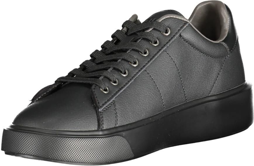 Blauer Sportieve Zwarte Polyester Sneaker met Contrastdetails Black Heren - Foto 4