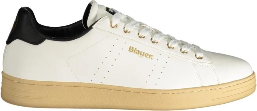 Blauer Witte Polyester Sneakers met Sportieve Details White Heren - Foto 2
