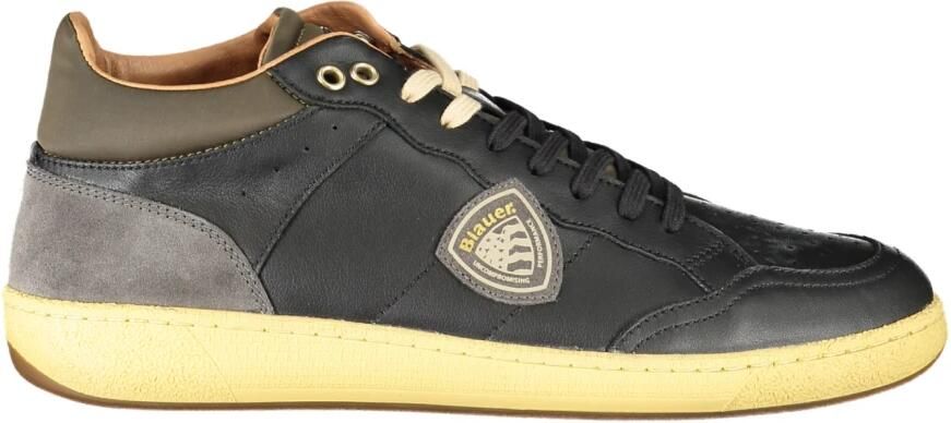 Blauer Zwarte Vetersneakers met Contrastdetails Black Heren - Foto 3
