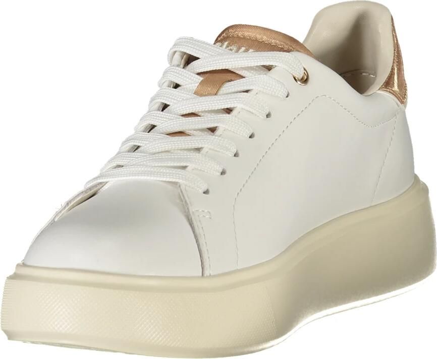 Blauer Witte Leren Dames Sneaker met Bronzen Accenten - Foto 2