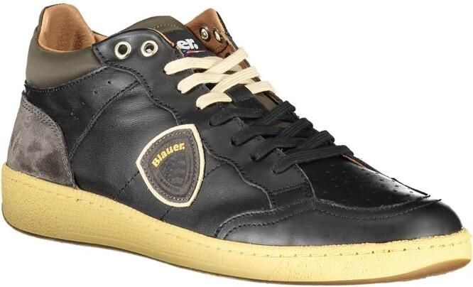 Blauer Zwarte Vetersneakers met Contrastdetails Black Heren - Foto 3