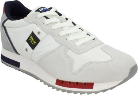 Blauer Stijlvolle Su?de en Stoffen Sneakers Wit Heren - Foto 5