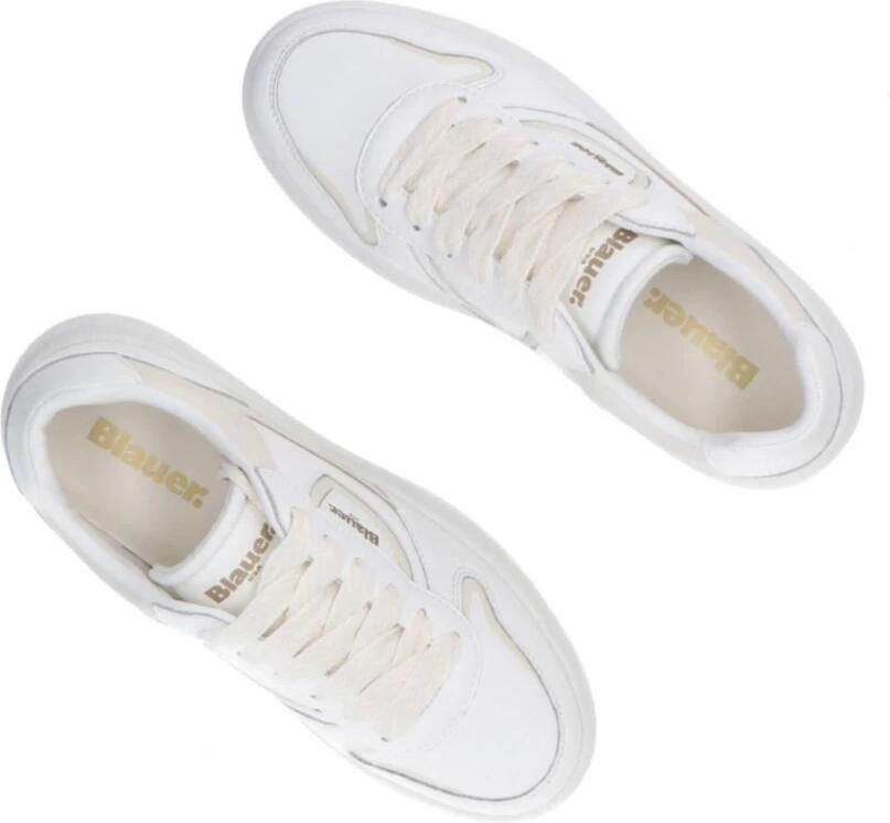 Blauer Witte lage sneakers