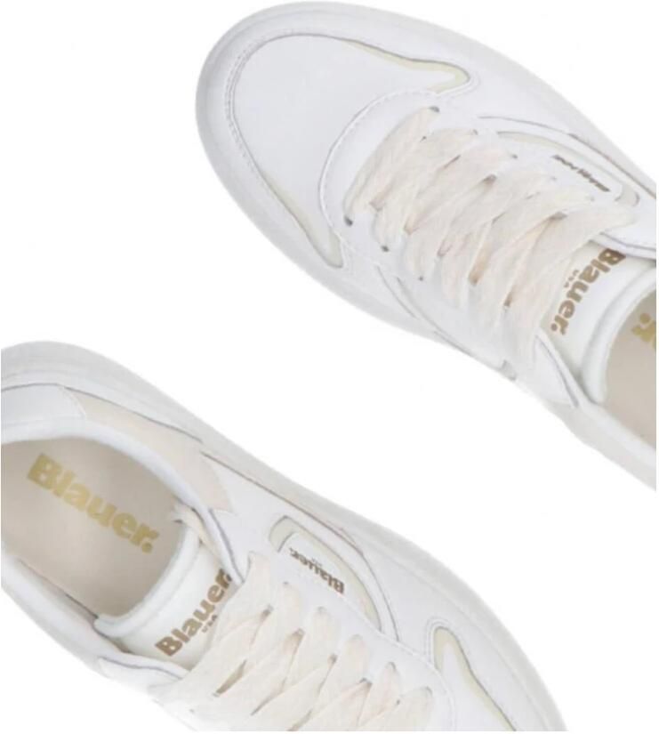 Blauer Witte lage sneakers - Foto 2