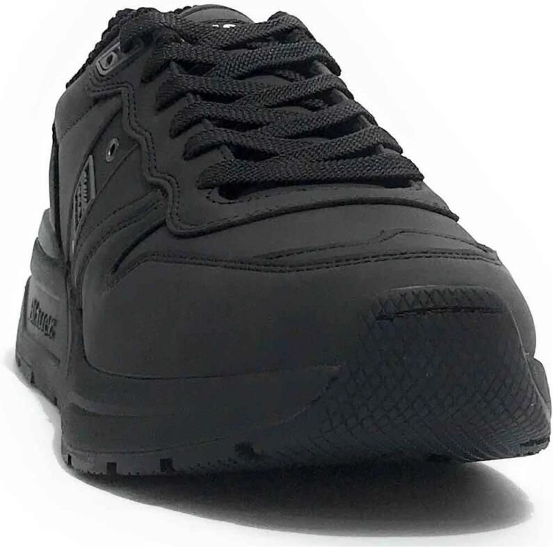 Blauer Zwarte Sneakers met Ade de Stof en Suède Inzetstukken