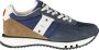 Blauer Blauwe Leren Heren Sneaker - Thumbnail 2