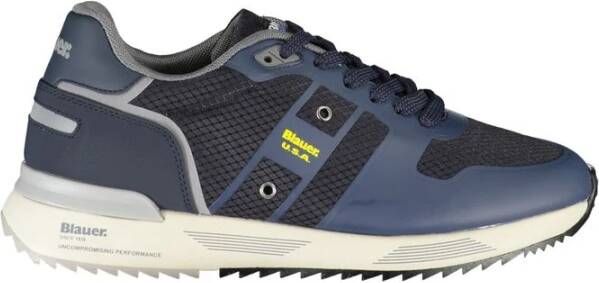 Blauer Blauwe Sneakers met Contrasterende Details Blue Heren