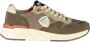 Blauer Bruine Polyester Sneaker met Contrastdetails Blue Heren - Thumbnail 2