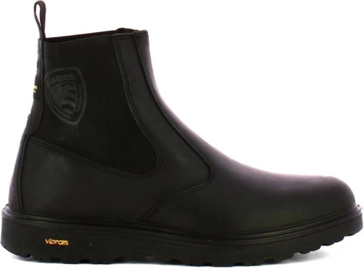 Blauer Chelsea Boots Zwart Heren