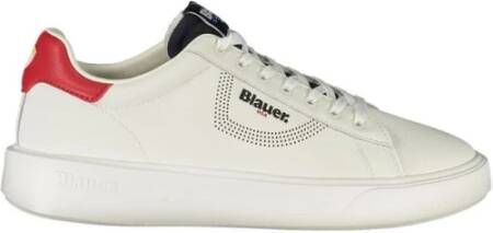 Blauer Contrast Logo Leren Sneaker